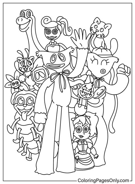 poppy playtime characters coloring pages