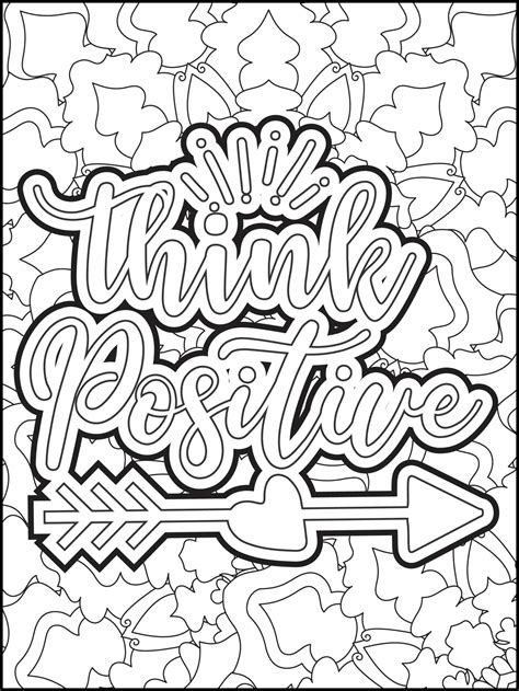 positive sayings coloring pages