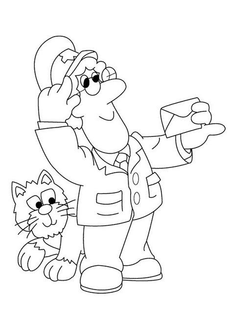 postman pat colouring pages