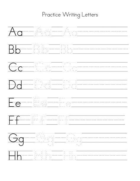 Practice Writing Letters Printable