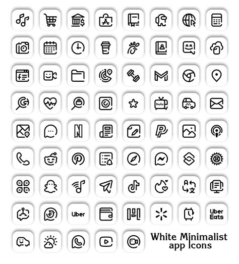 premium white app icons