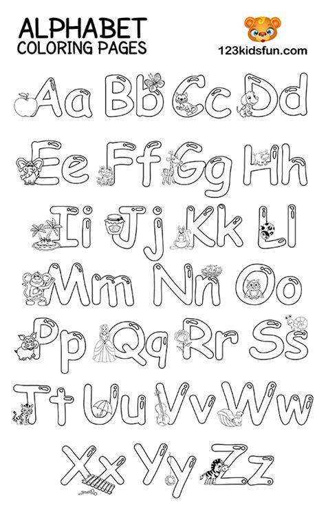 preschool a to z alphabet coloring pages