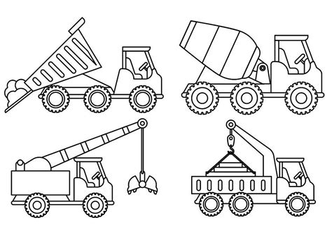 preschool construction vehicles coloring pages