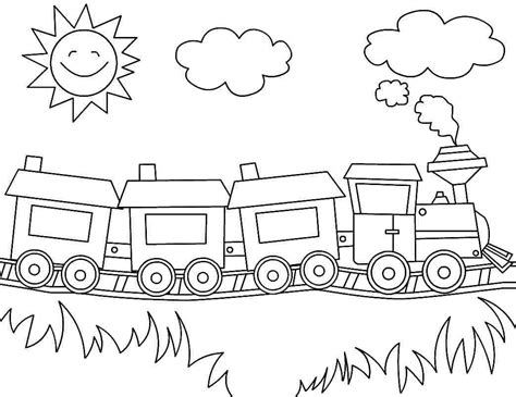 preschool train coloring pages