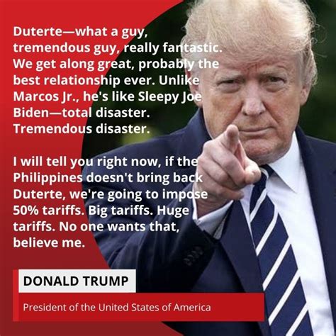 president donald trump news about duterte