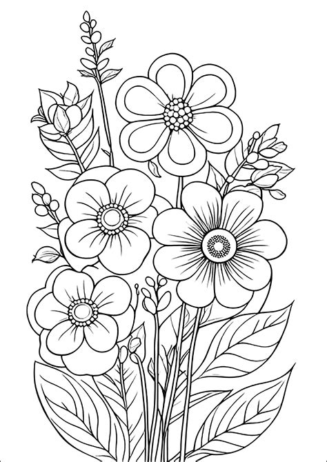 pretty flower coloring pages