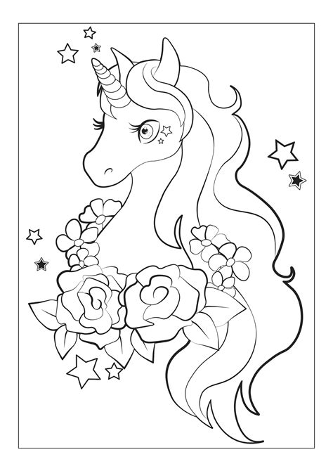 pretty unicorn coloring pages