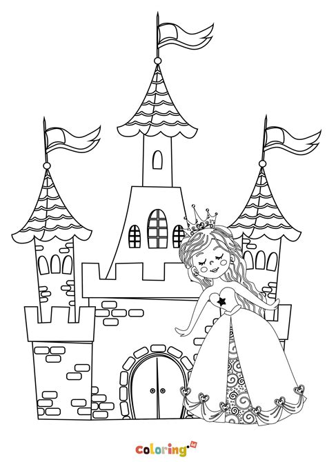 princess and castle coloring pages