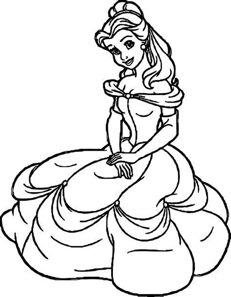 princess belle printable coloring pages