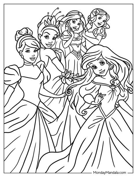 princess colouring images