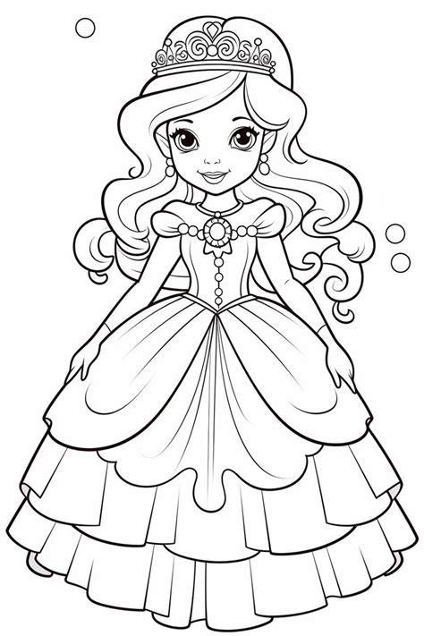 princess drawing for colouring