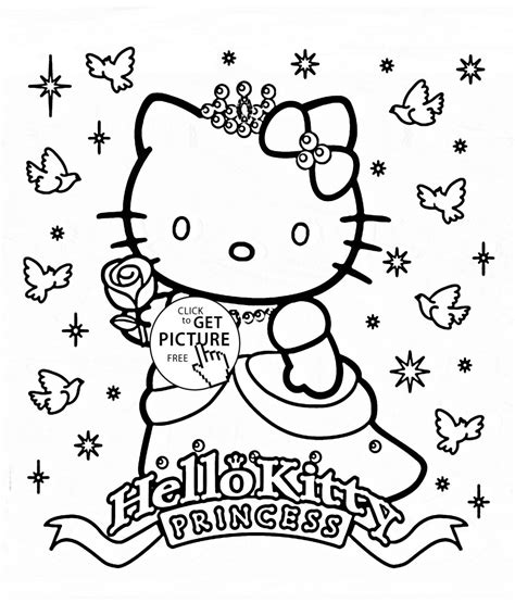 princess kitty coloring pages