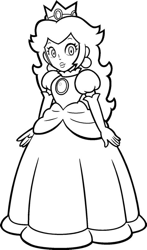 princess peach colouring pages