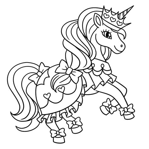 princess unicorn colouring pages