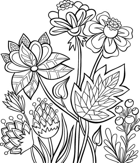 print flower coloring pages