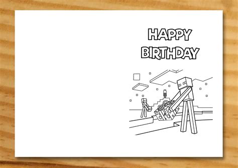 Printable Birthday Cards Minecraft
