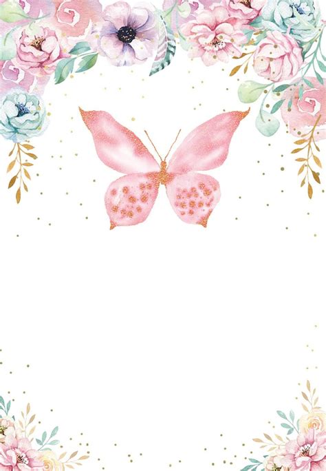 Printable Blank Butterfly Invitation Template