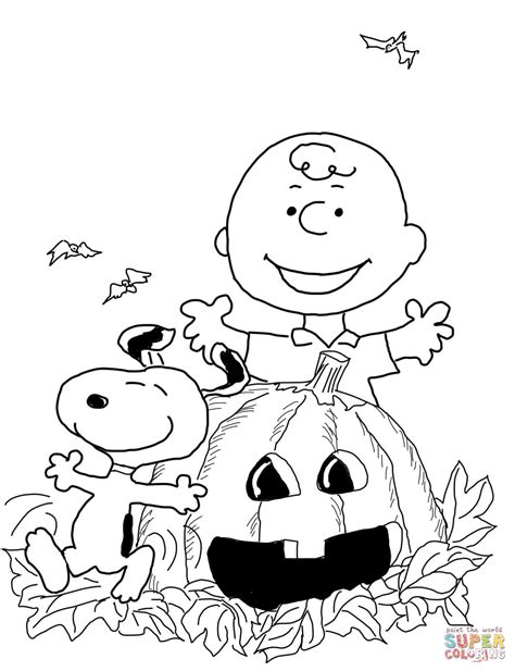 printable charlie brown halloween coloring pages