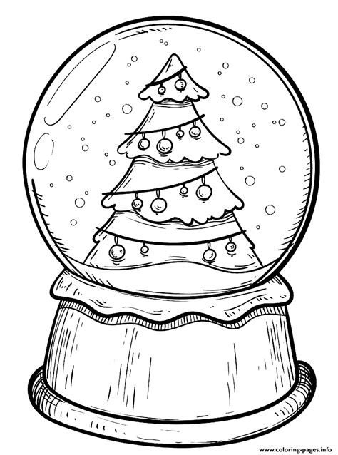 printable christmas snow globe coloring pages