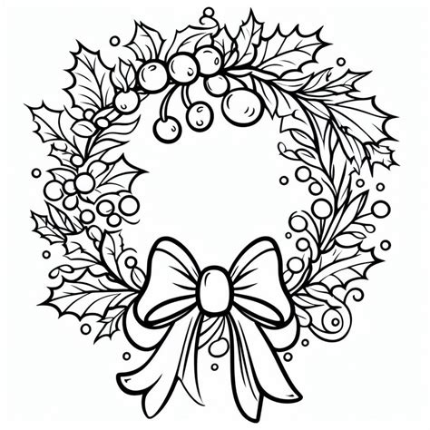 printable christmas wreath coloring pages