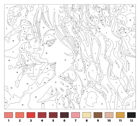 printable color by number coloring pages for adults