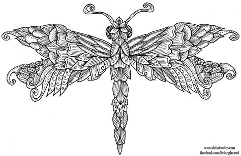 printable dragonfly coloring pages for adults