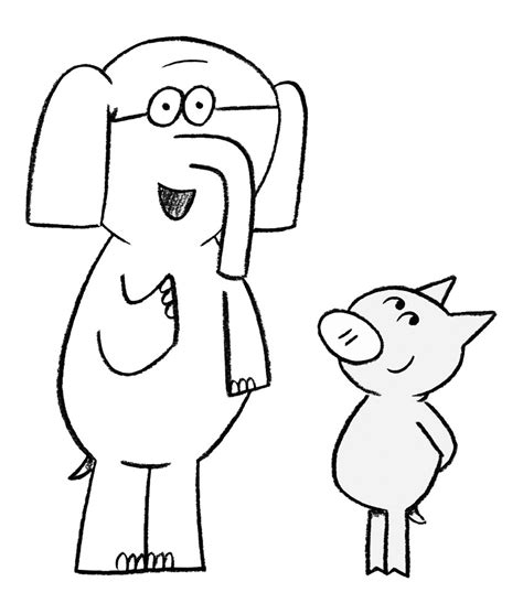 printable elephant and piggie coloring pages