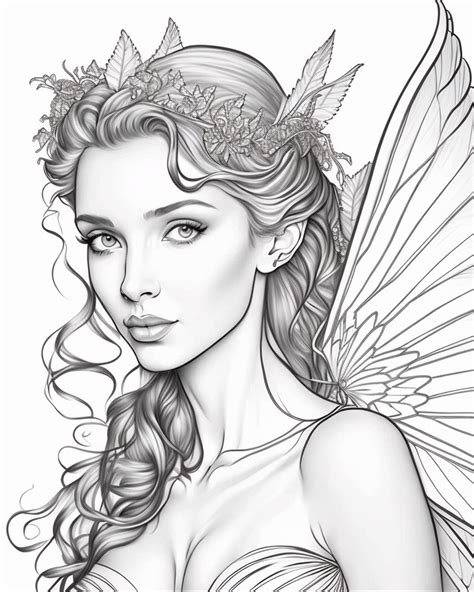 printable fairy coloring pages for adults