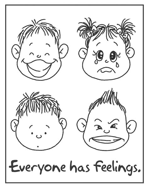 printable feelings and emotions coloring pages