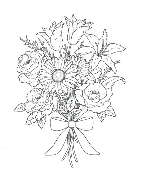 printable flower bouquet coloring pages