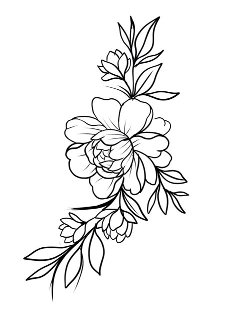 Printable Flower Tattoo Stencil