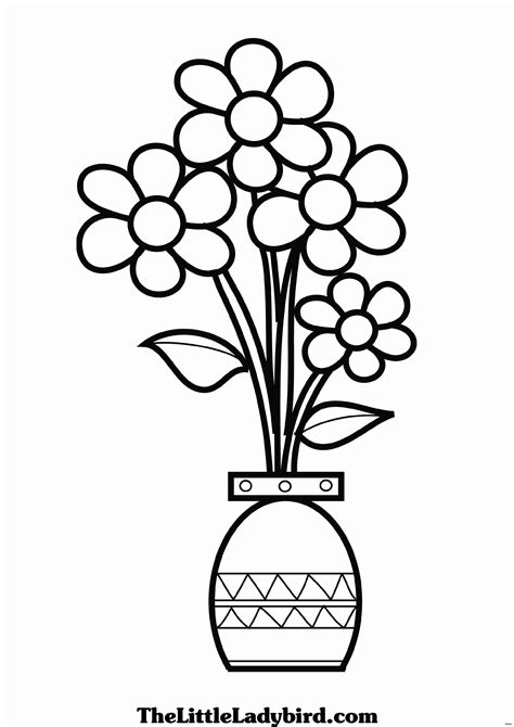 printable flower vase coloring pages