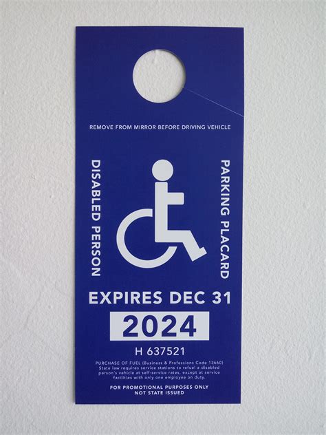 Printable Handicap Parking Pass