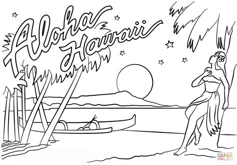 printable hawaii coloring pages