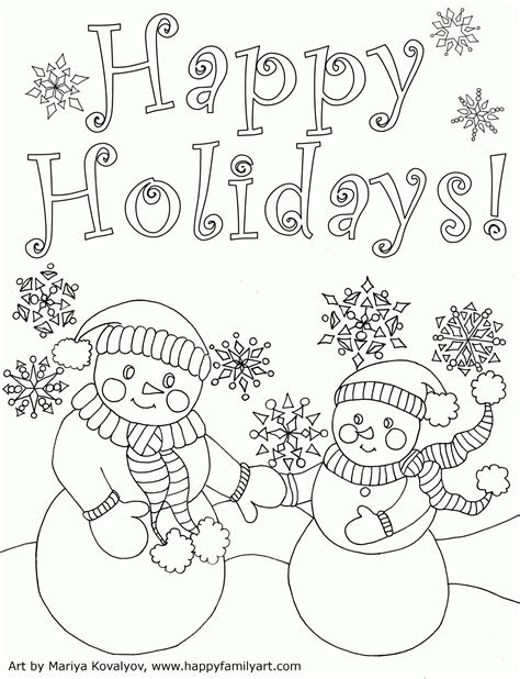 printable holiday coloring pages