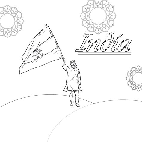 printable indian flag for colouring
