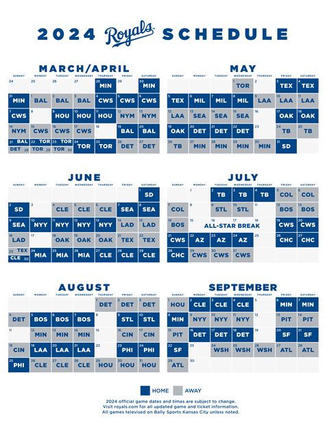 Printable Kc Royals Schedule