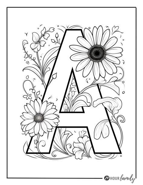 printable letter a coloring pages for adults