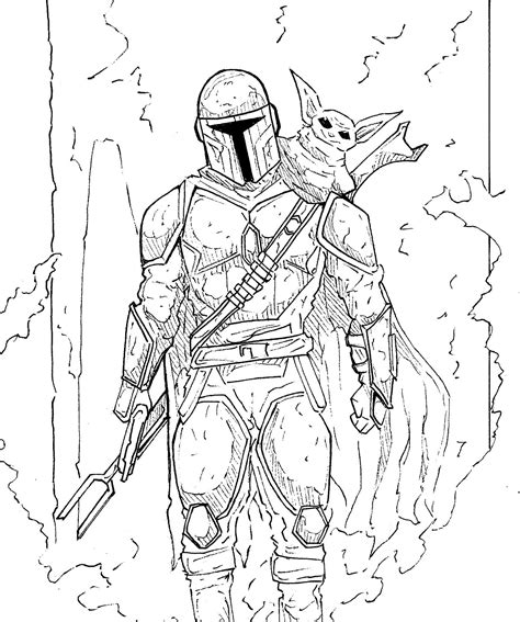 printable mandalorian coloring pages