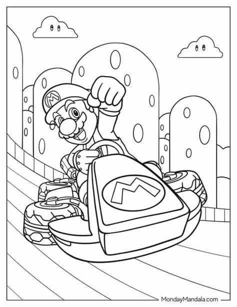 printable mario kart coloring pages