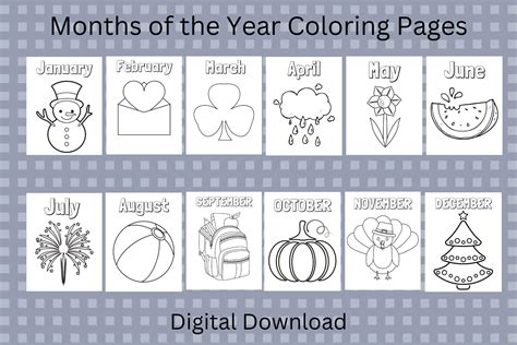 printable months of the year coloring pages