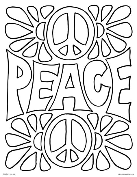 printable peace coloring pages