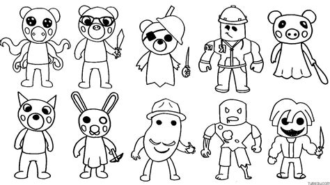 printable roblox piggy characters coloring pages