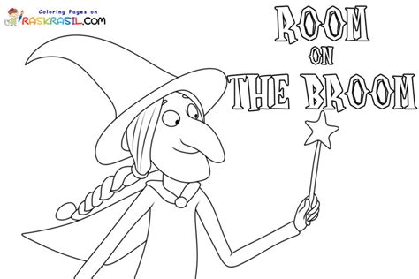 printable room on the broom coloring pages