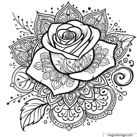 printable rose mandala coloring pages