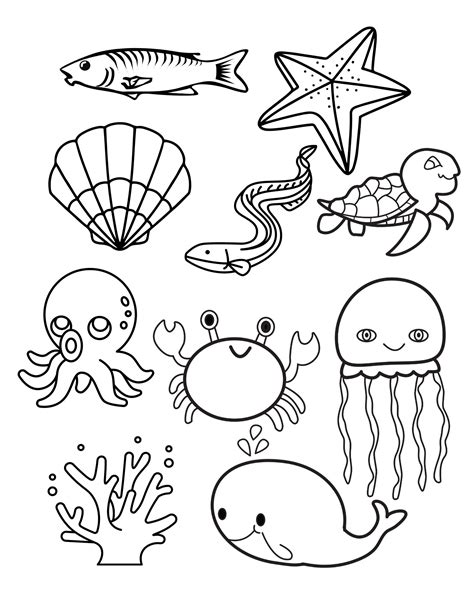 printable sea creatures coloring pages