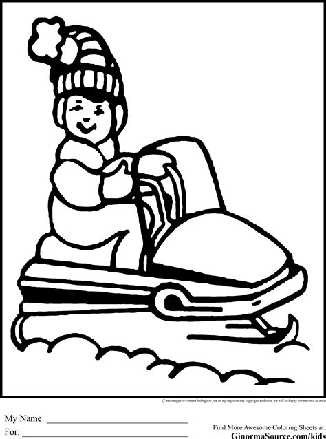 printable snowmobile coloring pages
