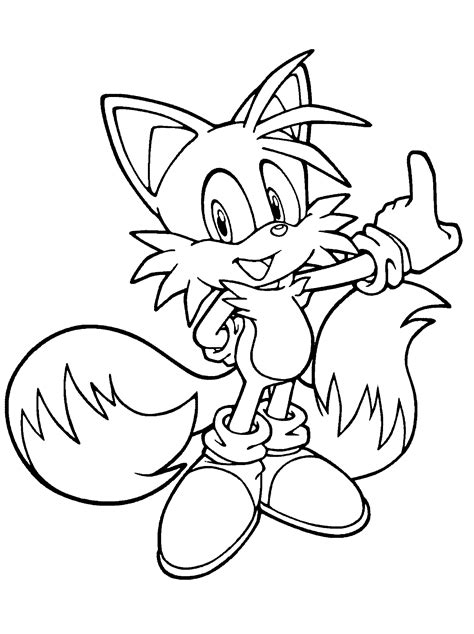 printable sonic and tails coloring pages
