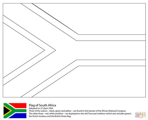 printable south african flag to color