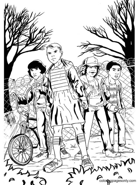 printable stranger things coloring pages